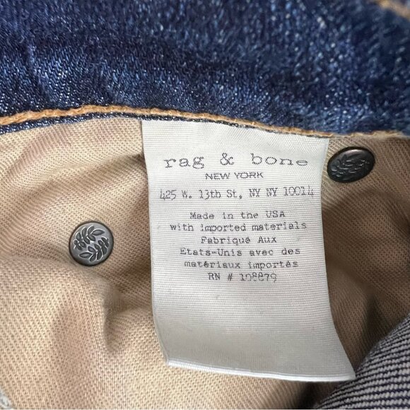 Rag & bone Dre jeans distressed dark blue Classic Blue Women's Jeans - Picture 10 of 12